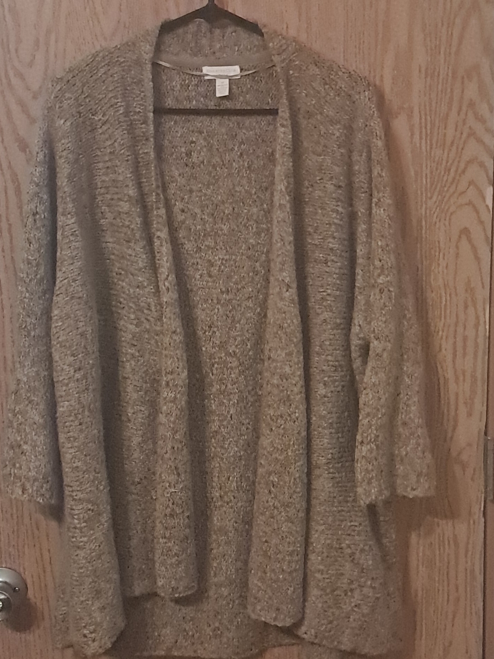 Charter Club 3X Open-Front Cozy Women's Cardigan Sweater - Taupe Heather
